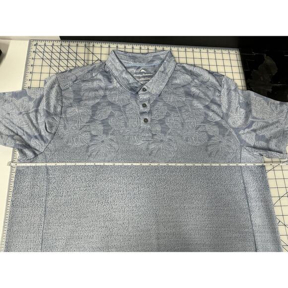 Tommy Bahama Polo Shirt Men’s 3XLB Palm Coast Tropic Fade UPF 30‎ Ice Blue - Picture 7 of 8